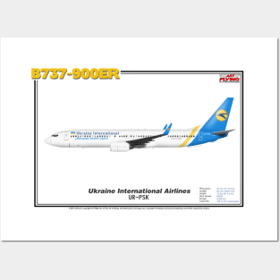 Boeing B737-900ER - Ukraine International Airlines (Art Print) Posters and Art